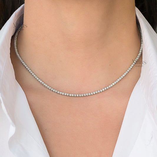 Collar Tennis Plateado 2mm