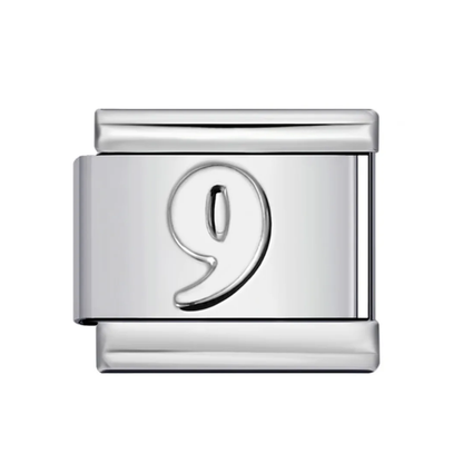 Charm Número Plateados