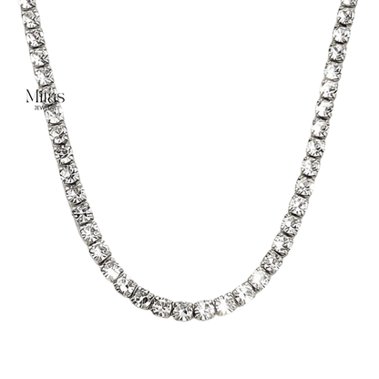 Collar Tennis Plateado 4mm