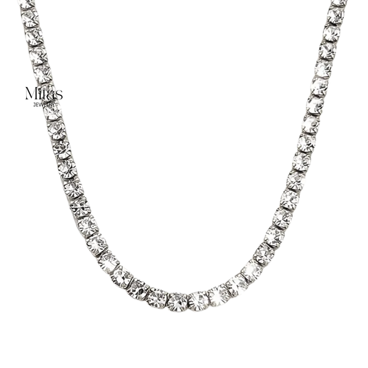 Collar Tennis Plateado 4mm