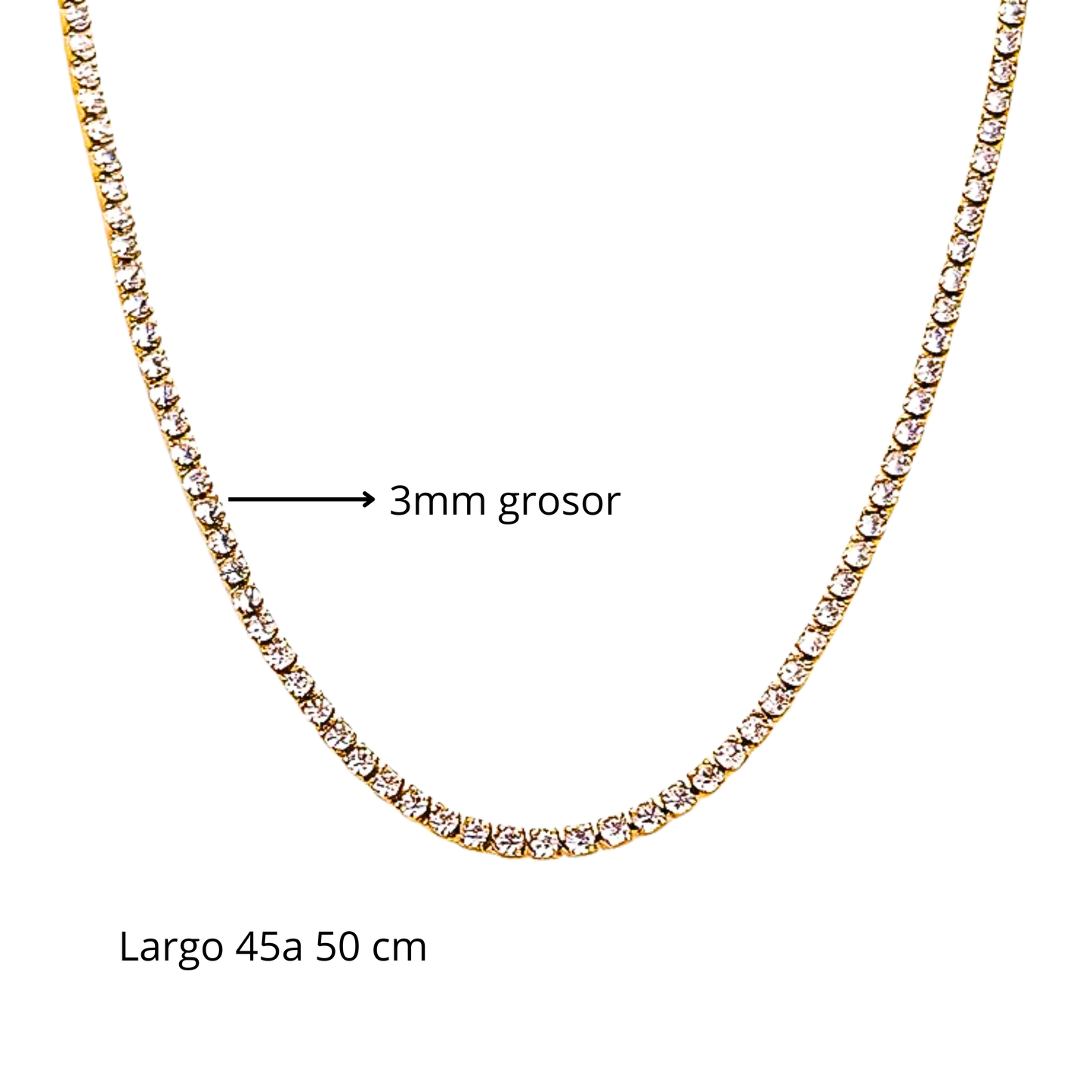 Collar Tennis Dorado 2mm