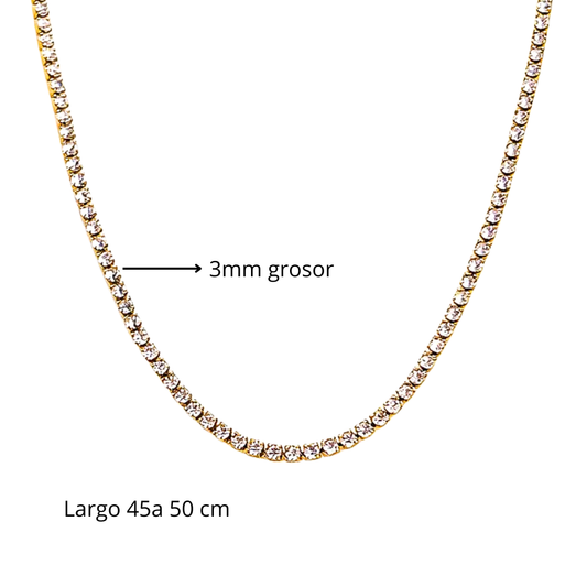 Collar Tennis Dorado 2mm
