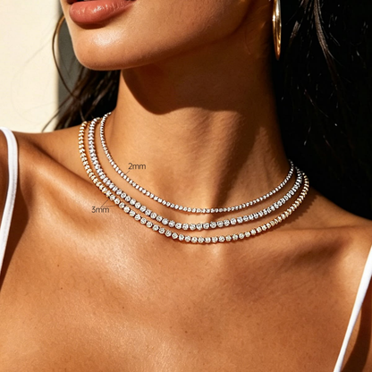 Collar Tennis Plateado 3mm