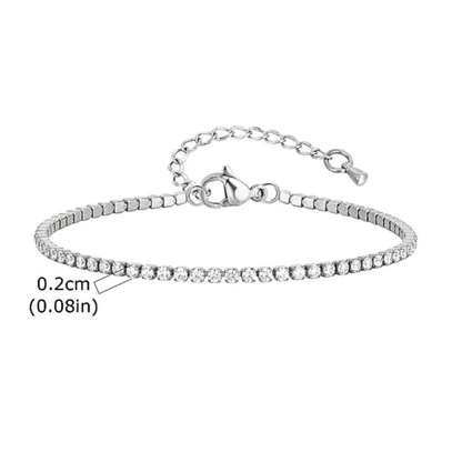 Brazalete Tennis Plateado  - PROMO desde 3 Brazaletes $9.99 c.u.