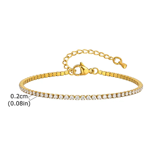 Brazalete Tennis Dorado  - PROMO desde 3 Brazaletes $9.99 c.u.