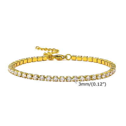 Brazalete Tennis Dorado  - PROMO desde 3 Brazaletes $9.99 c.u.